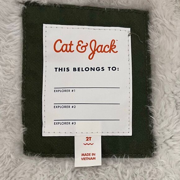 Cat & Jack Olive Green Hooded Jacket Boys Size 2T - Picture 3 of 5